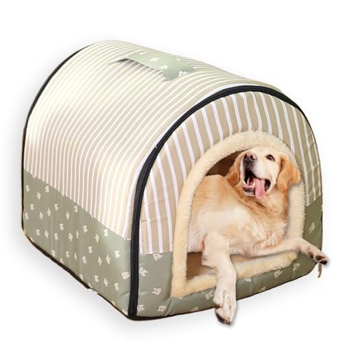 Großes Hundehütte, 2-in-1-Haustierhöhle, abnehmbar, waschbar, luxuriöses Welpen-Katzenhaus mit weichem Kissen, faltbar, warmes Haustierbett, Iglu-Kisten-Matratze, rutschfest, G 75 x 55 x 53 cm - XL Großes Hundehütte, 2-in-1-Haustierhöhle, abnehmbar, waschbar, luxuriöses Welpen-Katzenhaus mit weichem Kissen, faltbar, warmes Haustierbett, Iglu-Kisten-Matratze, rutschfest, G 75 x 55 x 53 cm - XL von ping bu