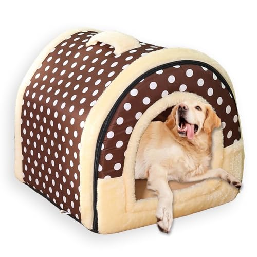 Großes Hundehütte, 2-in-1-Haustierhöhle, abnehmbar, waschbar, luxuriöses Welpen-Katzenhaus mit weichem Kissen, faltbar, warmes Haustierbett, Iglu-Kisten-Matratze, rutschfest (E,75 x 55 x 53 cm - XL) Großes Hundehütte, 2-in-1-Haustierhöhle, abnehmbar, waschbar, luxuriöses Welpen-Katzenhaus mit weichem Kissen, faltbar, warmes Haustierbett, Iglu-Kisten-Matratze, rutschfest (E,75 x 55 x 53 cm - XL) von ping bu