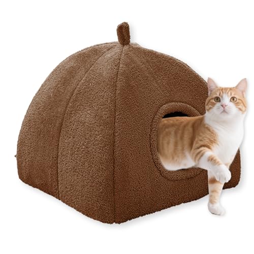 Hundehöhlenbett, weiches Katzenbett für Hauskatzen, Haustierzelt, beruhigende Betten, 2-in-1, faltbares Hunde-Sofa, Kissen, Matratze für kleine, mittelgroße Katzen, Hunde, rutschfest (L-45 x 45 x 45 Hundehöhlenbett, weiches Katzenbett für Hauskatzen, Haustierzelt, beruhigende Betten, 2-in-1, faltbares Hunde-Sofa, Kissen, Matratze für kleine, mittelgroße Katzen, Hunde, rutschfest (L-45 x 45 x 45 von ping bu