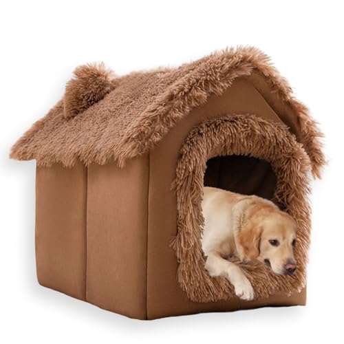 Hundehütte, Plüsch-Haustierhöhle, wasserdicht, luxuriös, superweiches Kissen, faltbar, waschbar, Haustier-Sofa, Betten, Matratze, rutschfest, Braun, Größe S - 35 x 29 x 33 cm Hundehütte, Plüsch-Haustierhöhle, wasserdicht, luxuriös, superweiches Kissen, faltbar, waschbar, Haustier-Sofa, Betten, Matratze, rutschfest, Braun, Größe S - 35 x 29 x 33 cm von ping bu