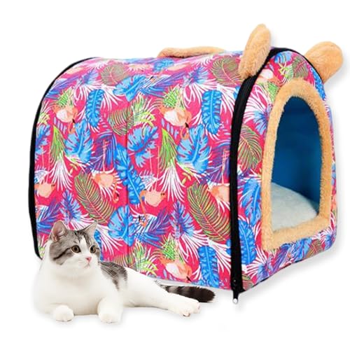 Katzenhaus für den Innenbereich, waschbar, Haustierhöhle, luxuriös, abnehmbar, beruhigendes Hundehaus, Anti-Angst, mit weichem Kissen, Haustier-Iglu-Bett, rutschfestes Sofa, Hundehütte (F,43 x 33 x 34 von ping bu