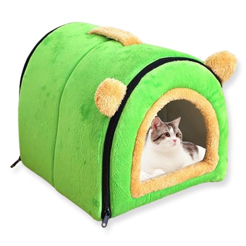 Katzenhaus für den Innenbereich, waschbar, Haustierhöhle, luxuriös, abnehmbar, beruhigendes Hundehaus, Anti-Angst, mit weichem Kissen, Haustier-Iglu-Bett, rutschfestes Sofa, Zwinger (C,55 x 40 x 37 von ping bu