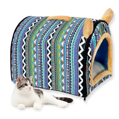 Katzenhaus für den Innenbereich, waschbar, Haustierhöhle, luxuriös, abnehmbar, beruhigendes Hundehaus, Anti-Angst, mit weichem Kissen, Haustier-Iglu-Bett, rutschfestes Sofa, Zwinger (G,55 x 40 x 37 von ping bu
