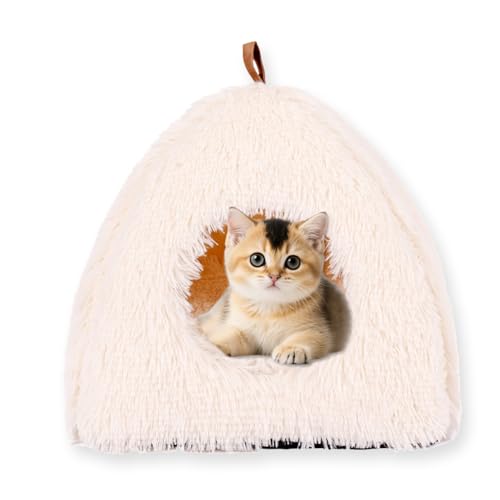 Warmes Meerschweinchenbett, Katzenhöhle, kleines Katzenbett, gemütliches Hamster-Hasenbett mit herausnehmbarer Polsterung, große rutschfeste Unterseite, Kaninchenkissen, weiche Matratze (L x B x H von ping bu