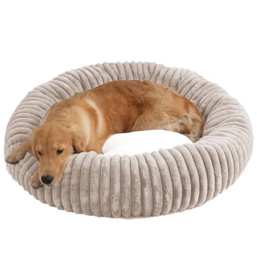 ping bu Beruhigendes Donut-Hundebett, extra groß, waschbar, Sofakissen, wärmend, Haustierbetten für den Innenbereich, schlafende Hunde und Katzen, rutschfest (B, 100 x 100 cm) von ping bu
