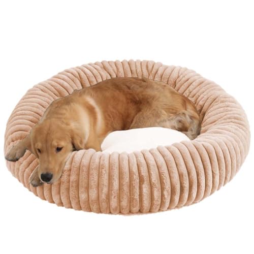 ping bu Beruhigendes Donut-Hundebett, extra groß, waschbar, Sofakissen, wärmend, Haustierbetten für den Innenbereich, schlafende Hunde und Katzen, rutschfest (E,90 x 90 cm) von ping bu