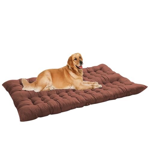 ping bu Extra großes Hundebett, beruhigende Haustier-Matratze, waschbar, Anti-Angst, große Hundematratze, Kissen, Haustierbetten für mittelgroße und große Hunde (Braun, 80 x 50 cm) von ping bu