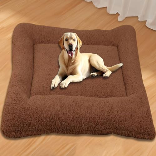 ping bu Extra großes Hundebett, waschbar, Hundekissen für mittelgroße und große Haustiere, weich, gemütlich, Hundematratze, Haustierkissen (Braun, 105 x 80 cm) von ping bu