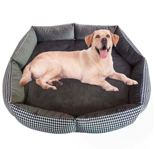 ping bu Extra großes Hundebett, waschbar, dick, rund, groß, waschbar, für Hunde, Katzen, Größe A, 120 x 90 cm von ping bu
