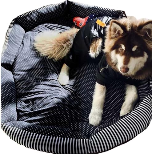 ping bu Extra großes Hundebett, waschbar, dick, rund, groß, waschbar, für Hunde, Katzen, wärmende Haustierbetten, Matratze für den Innenbereich, schlafende Hunde und Katzen (B, 120 x 90 cm) von ping bu