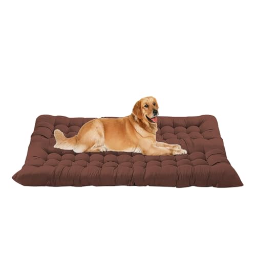 ping bu Große Hundebett-Matratze, beruhigende Haustierbett-Matte, waschbar, extra große Hundebetten, Matratze, Anti-Angst-Haustierbetten für mittelgroße und große Hunde (Braun, 120 x 55 cm) von ping bu