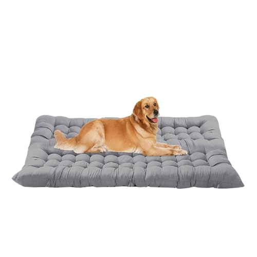 ping bu Große Hundebett-Matratze, beruhigende Haustierbett-Matte, waschbar, extra große Hundebetten, Matratze, Anti-Angst-Haustierbetten für mittelgroße und große Hunde (Grau, 120 x 50 cm) von ping bu