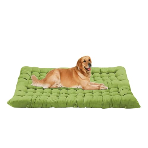 ping bu Große Hundebett-Matratze, beruhigende Haustierbett-Matte, waschbar, extra große Hundebetten, Matratze, Anti-Angst-Haustierbetten für mittelgroße und große Hunde (Grün, 100 x 65 cm) von ping bu