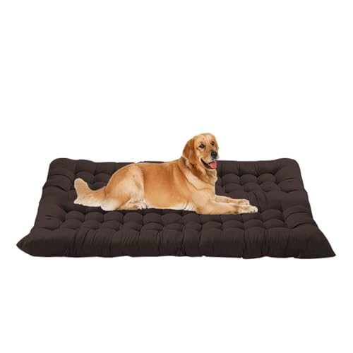 ping bu Große Hundebett-Matratze, beruhigende Haustierbett-Matte, waschbar, extra große Hundebetten, Matratze, Anti-Angst-Haustierbetten für mittelgroße und große Hunde (Kaffee, 140 x 55 cm) von ping bu