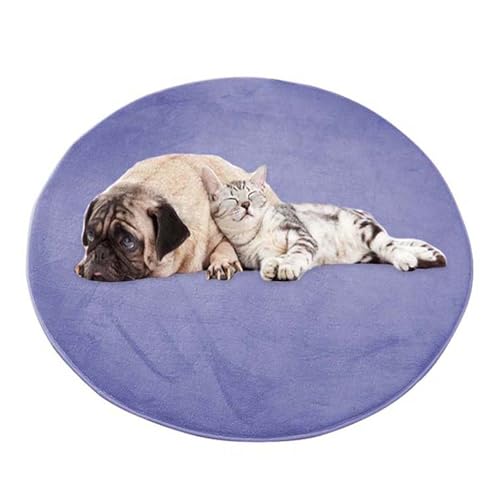 ping bu Große runde Hundematte für Hunde und Katzen, weicher und warmer Plüsch, rutschfest, beruhigend, waschbar, 150 x 150 cm, Blau ping bu Große runde Hundematte für Hunde und Katzen, weicher und warmer Plüsch, rutschfest, beruhigend, waschbar, 150 x 150 cm, Blau von ping bu