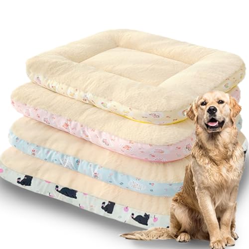 ping bu Großes Hunde- und Katzenbett, flauschig, waschbar, 9 cm dick, warm, Luxus-Hundebett, Anti-Angst, groß, weich, beruhigender Schlaf, Hundebetten für Haustiere (Blau, Größe M, 60 x 45 cm) von ping bu