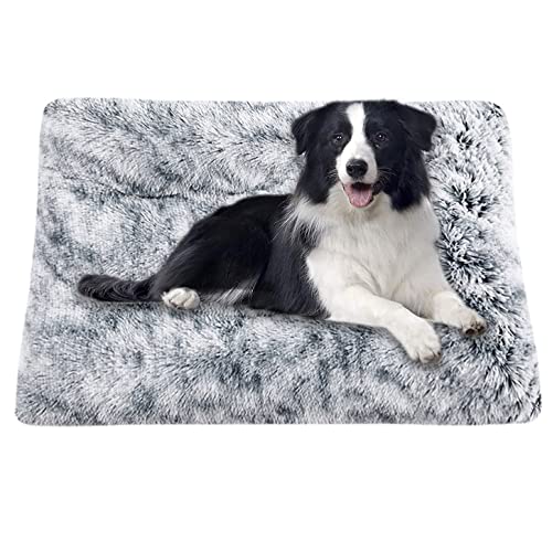 ping bu Hundebett-Matratze, großes Hundebett, rutschfest, waschbar, beruhigendes Hundekissen für kleine, mittelgroße und große Katzen, Hunde, Kätzchen, Welpen (110 x 75 cm, grau) von ping bu