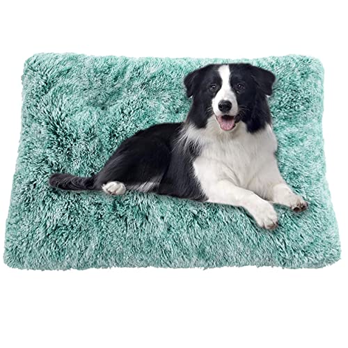 ping bu Hundebett-Matratze, großes Hundebett, rutschfest, waschbar, beruhigendes Hundekissen für kleine, mittelgroße und große Katzen, Hunde, Kätzchen, Welpen (80 x 55 cm, grün) von ping bu