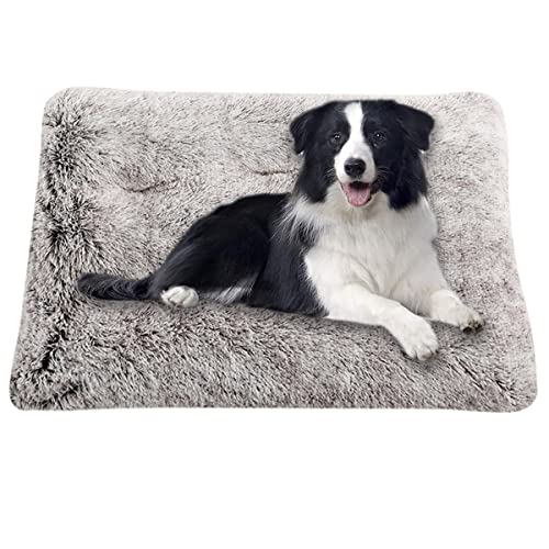 ping bu Hundebett-Matratze, großes Hundebett, rutschfest, waschbar, beruhigendes Hundekissen für kleine, mittelgroße und große Katzen, Hunde, Kätzchen, Welpen (95 x 65 cm, Kaffeebraun) von ping bu