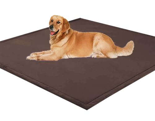 ping bu Hundebett-Matte für große Hunde, weicher Korallensamt, rutschfest, waschbar, warmer Teppich für kleine, mittelgroße und große Hunde, Katzen (100 x 150 x 2 cm, Kaffee) von ping bu