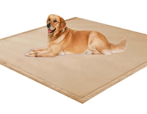 ping bu Hundebett-Matte für große Hunde, weicher Korallensamt, rutschfest, waschbar, warmer Teppich für kleine, mittelgroße und große Hunde, Katzen (70 x 150 x 2 cm, Khaki) von ping bu