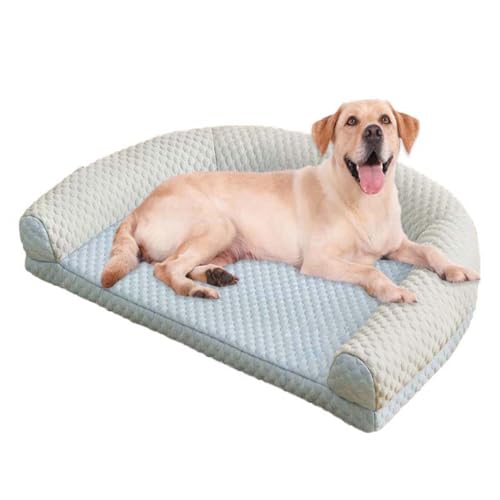 ping bu Hundebetten, waschbar, weich, beruhigend, orthopädisches Haustierbett, Couch für mittelgroße Hunde, Katzen, Welpenmatte, rutschfeste Unterseite, 74 x 55 cm, Blau von ping bu