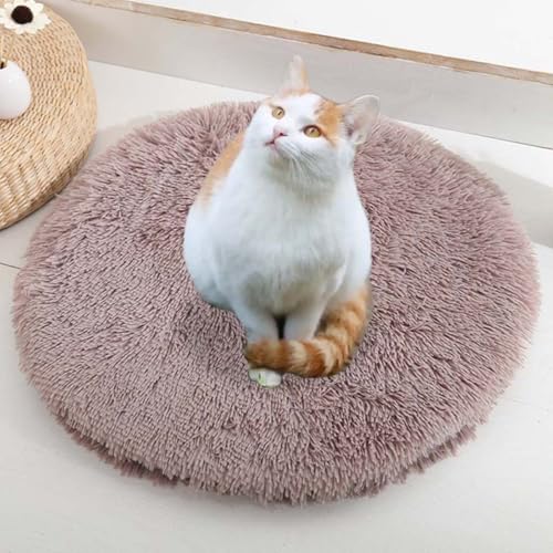 ping bu Set mit 2/3 Plüsch-Katzenbetten, beruhigende Donut-Katzenbettmatte, waschbar, weich, wärmend, runde Matratze, Haustierbox-Betten für den Innenbereich, schlafende Katzen und Kätzchen (A, 3 von ping bu