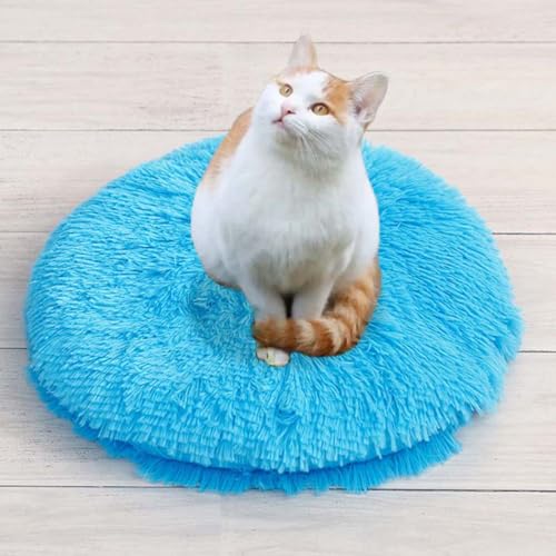 ping bu Set mit 2/3 Plüsch-Katzenbetten, beruhigende Donut-Katzenbettmatte, waschbar, weiche, wärmende, runde Matratze, Haustierbox-Betten für den Innenbereich, schlafende Katzen, Kätzchen (E,3 Stück von ping bu