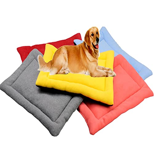 ping bu Weiche Hundebox-Matratze, beruhigendes Hundebett, mittelgroß, Hundekissen, Winter, warm, waschbar, beruhigend, 65 x 105 cm, Blau von ping bu