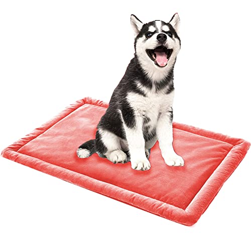 ping bu Weiches, warmes Hundebett, Haustiermatte, Hunde- und Katzenbett, Schlafmatte, Angstlinderung, waschbare Baumwolle, Hundematratze, doppelseitiges Hundekissen (35 cm x 50 cm, orange) von ping bu