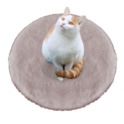 ping bu Weiches Katzen- und Hundebett, Plüsch, rund, beruhigend, waschbar, warm, für Haustiere, Katzen, Hundekäfig-Matte für schlafende Hunde, Katzen, rutschfest, D, 30 cm von ping bu
