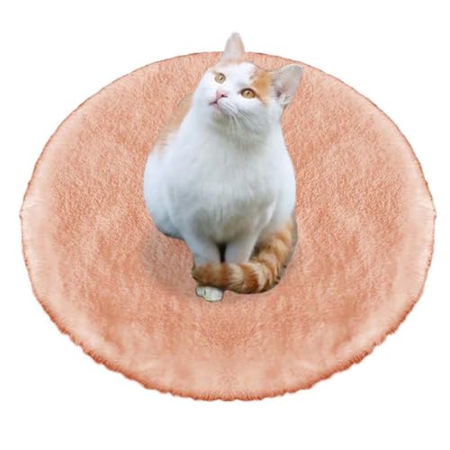 ping bu Weiches Katzen- und Hundebett, Plüsch, rund, beruhigend, waschbar, warm, für Haustiere, Katzen, Hundekäfig-Matte für schlafende Hunde, Katzen, rutschfest (B, 90 cm) von ping bu