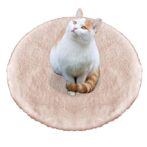 ping bu Weiches Katzen- und Hundebett, Plüsch, rund, beruhigend, waschbar, warm, für Haustiere, Katzen, Hundekäfig-Matte für schlafende Hunde, Katzen, rutschfest (E,30 cm) von ping bu