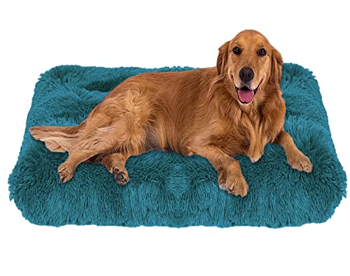 ping bu Weiches Plüsch-Hundebett, Größe M, extra groß, Hundebett, Matratze, waschbar, flauschig, gemütlich, Hundekissen, beruhigend, Katze, Hundebett, Matte (XL-86 x 70 cm, Blau A) von ping bu