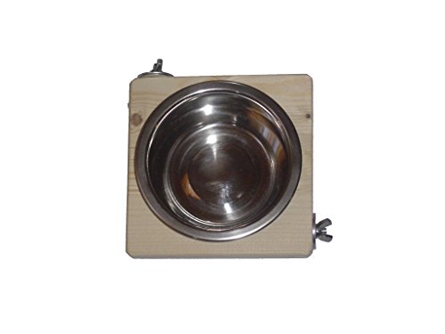 pipano Futternapf Sitzbrett Ecke 15 x 15 cm, 0,4 Liter für Vogelkäfig, Nymphensittich, SEF1504 von pipano