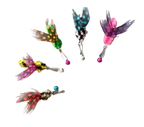 pipisweet 5 Stück niedliche Simulation Insekten Katze Teaser Stick zum Wechseln der Köpfe Katzenspielzeug Feder Haustier Spielzeug Zubehör pipisweet 5 Stück niedliche Simulation Insekten Katze Teaser Stick zum Wechseln der Köpfe Katzenspielzeug Feder Haustier Spielzeug Zubehör von pipisweet