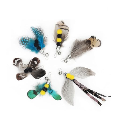 pipisweet 6 Stück Mix Simuliertes Insektenzubehör Katze Teaser Stick Feder Ersatz Kopf Interaktives Kätzchen Haustier Spielzeug pipisweet 6 Stück Mix Simuliertes Insektenzubehör Katze Teaser Stick Feder Ersatz Kopf Interaktives Kätzchen Haustier Spielzeug von pipisweet