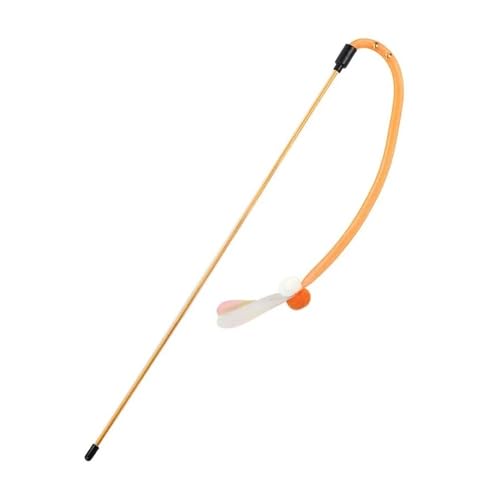 pipisweet Katzenspielzeug, Schmetterling, Katzen, Stab, elastisches Netz, Katzenspielzeug, interaktiv, bissfest, Wollball, Spielzeug für Katzen, necken, Kätzchen, Spielzeug (Orange) von pipisweet