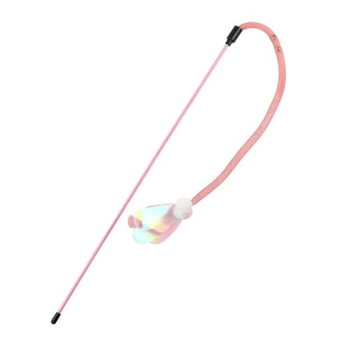 pipisweet Katzenspielzeug, Schmetterling, Katzen, Stab, elastisches Netz, Katzenspielzeug, interaktiv, bissfest, Wollball, Spielzeug für Katzen, necken, Kätzchen, Spielzeug (Rosa) von pipisweet