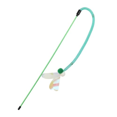 pipisweet Katzenspielzeug, Schmetterling, Katzen, Stab, elastisches Netz, Katzenspielzeug, interaktiv, bissfest, Wollball, Spielzeug für Katzen, necken, Kätzchen, Spielzeug (grün) von pipisweet