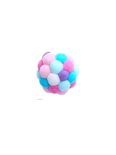 pipisweet Katzenspielzeug, bunt, handgefertigt, Glockenball, elastischer Ball, interaktive Jagd, Haustierzubehör (Violett) von pipisweet