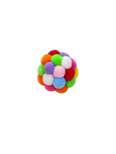 pipisweet Katzenspielzeug, bunt, handgefertigt, Glockenball, elastischer Ball, interaktive Jagd, Haustierzubehör (mehrfarbig) von pipisweet