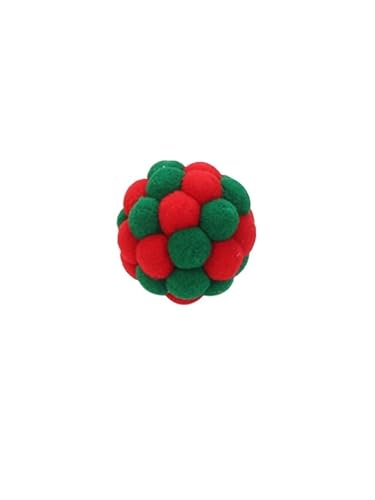 pipisweet Katzenspielzeug, bunt, handgefertigt, Glockenball, elastischer Ball, interaktive Jagd, Haustierzubehör (rot) von pipisweet