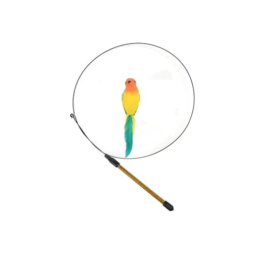 pipisweet Simulations-Vogel-Katzenspielzeug, lustiger, interaktiver Pfau mit Glocke, Katzenstab, Spielzeug für Kätzchen, Spielstab, Spielzeug, Haustierkatzen (Gelb, Handmodell) von pipisweet