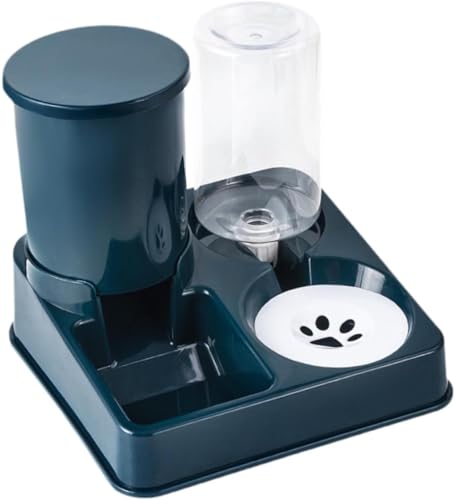 Automatischer Futter- und Wasserspender für Haustiere, Doppelnapf-Futterspender für Katzen, Anti-Kipp-Design von pistro