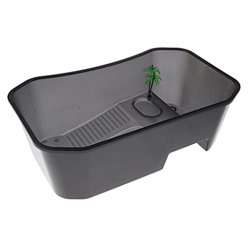 Kunststoffbehälter für Reptilien, Schildkröte, Wassertank, schwarz, große Kapazität von pistro