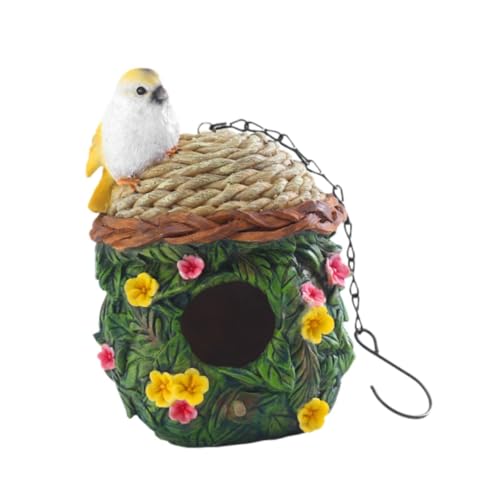Vogelhaus für den Garten, handbemalt, dekoratives hängendes Vogelhaus für den Außenbereich, Garten, Terrasse, Deck, Harz, Vogelnest Vogelhaus für den Garten, handbemalt, dekoratives hängendes Vogelhaus für den Außenbereich, Garten, Terrasse, Deck, Harz, Vogelnest von pistro