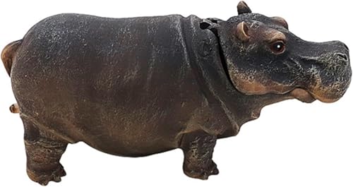 pistro Aquarium-Skulptur, Luftblasen-Nilpferd-Skulptur, Kunstharz-Landschaftszubehör mit Luftsteinpumpe für Schildkrötenbecken, kreative und stabile Aquarium-Dekoration von pistro