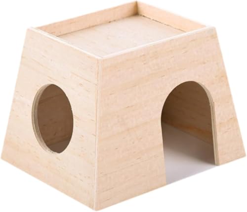 pistro Hamster Holzhaus - Kleintier Schlafnest & Versteck Holz Lebensraum für Hamster, Mäuse und kleine Haustiere Rutin Hühner Zuchtbox (Stil A) von pistro