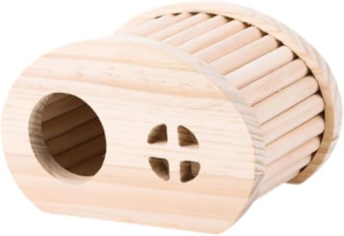 pistro Hamster Holzhaus - Kleintier Schlafnest & Versteck Holz Lebensraum für Hamster, Mäuse und kleine Haustiere Rutin Hühner Zuchtbox (Stil B) von pistro